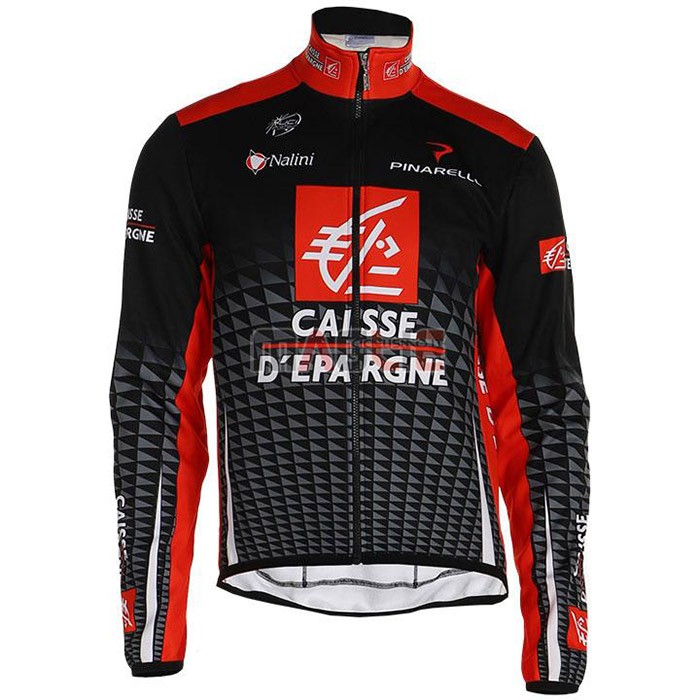 Maglia Caisse d'Epargne Manica Lunga 2020 Nero Rosso